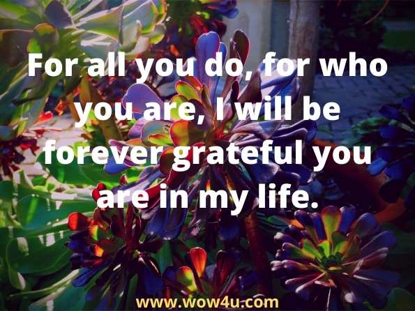 For all you do, for who you are, I will be forever grateful you are in my life.
