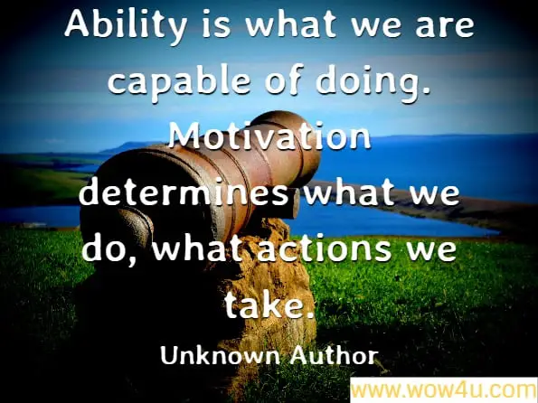 Ability is what we are capable of doing. Motivation determines what we do, what actions we take. Let's Talk About Varsity

