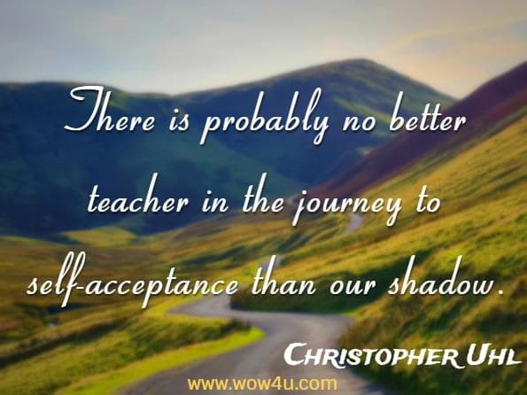 There is probably no better teacher in the journey to self-acceptance than our shadow.  Christopher Uhl, Teaching as if Life Matters