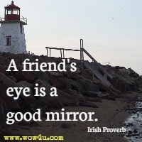 A friend's eye is a good mirror. Irish Proverb