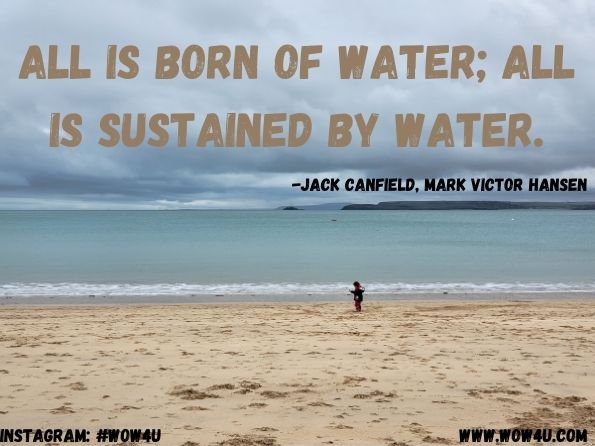  All is born of water; all is sustained by water.  Jack Canfield, ‎Mark Victor Hansen