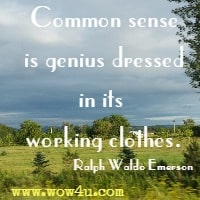 Common sense is genius dressed in its working clothes. Ralph Waldo Emerson 