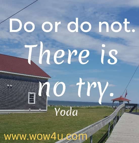 Do or do not. There is no try.
 Yoda