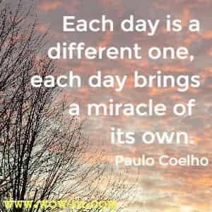 Each day is a different one, each day brings a miracle of its own. Paulo Coelho  