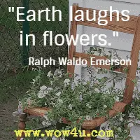 Earth laughs in flowers.  Ralph Waldo Emerson
