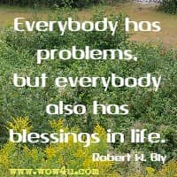 Everybody has problems, but everybody also has blessings in life. Robert W. Bly