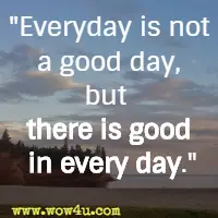 Everyday is not a good day, but there is good in every day.