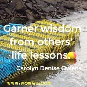 Garner wisdom from others' life lessons. Carolyn Denise Owens
