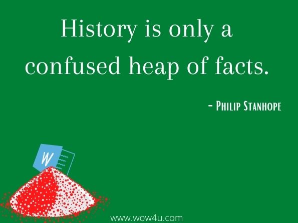 History is only a confused heap of facts. Philip Stanhope
