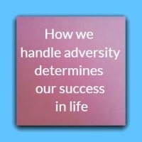 How we 
handle adversity determines our success in life