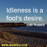 Idleness is a fool's desire. Irish Proverb