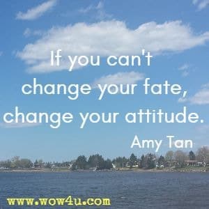 If you can't change your fate, change your attitude. Amy Tan 