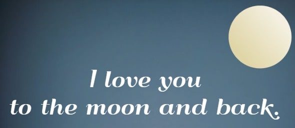  I love you to the moon and back.