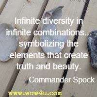 Infinite diversity in infinite combinations... symbolizing the elements that create truth and beauty. Commander Spock