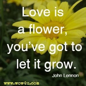 Love is a flower, you've got to let it grow. John Lennon 