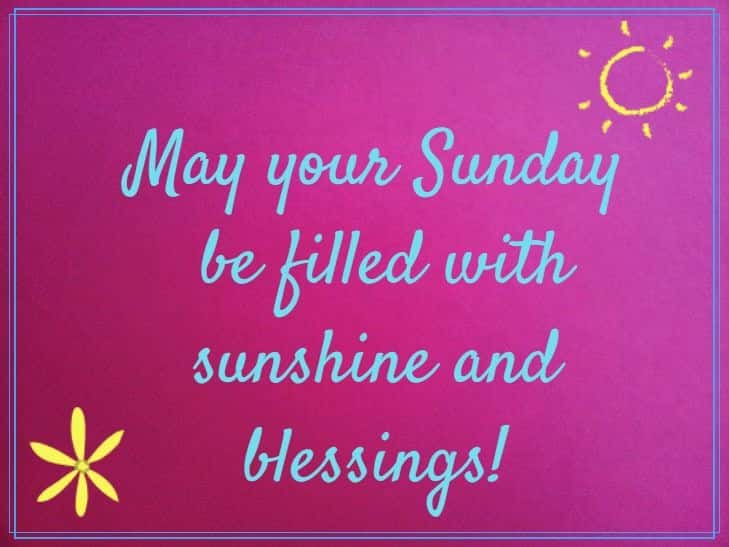 May your Sunday
 be filled with sunshine and blessings!