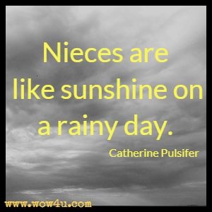 Nieces are like sunshine on a rainy day. Catherine Pulsifer  