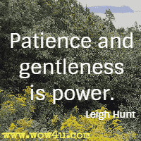 Patience and gentleness is power. Leigh Hunt 