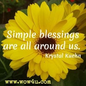 Simple blessings are all around us. Krystal Kuehn 