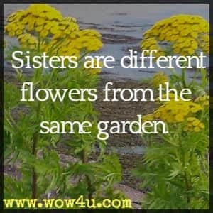 Sisters are different flowers from the same garden. Author Unknown 