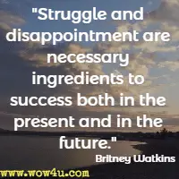 Struggle and disappointment are necessary ingredients to success both in the present and in the future. Britney Watkins