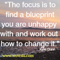 The focus is to find a blueprint you are unhappy with and work
 out how to change it. Kylie Dunn
