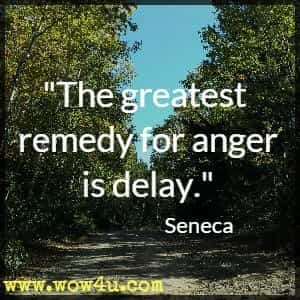 The greatest remedy for anger is delay. Seneca 