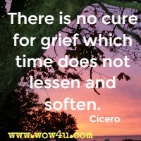 There is no cure for grief which time does not lessen and soften. Cicero