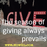 The season of giving always prevails