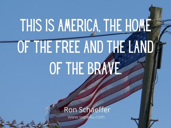 This is America, the home of the free and the land of the brave. Ron Schaeffer, What the Hell Happened to America?
