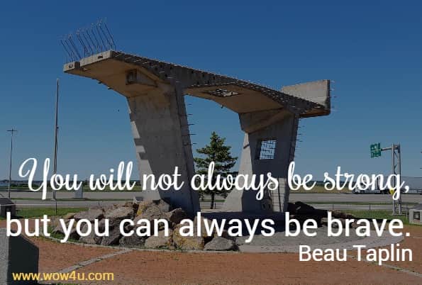 You will not always be strong, but you can always be brave.
 Beau Taplin