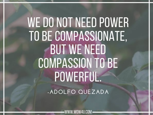 We do not need power to be compassionate, but we need compassion to be powerful. Adolfo Quezada