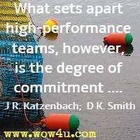 What sets apart high-performance teams, however, is the degree of commitment .... Jon R. Katzenbach;  Douglas K. Smith