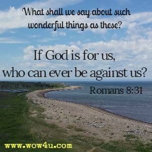 What shall we say about such wonderful things as these? If God is for us, who can ever be against us? 
Romans 8:31 