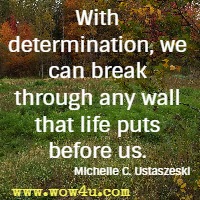 With determination, we can break through any wall that life puts before us. Michelle C. Ustaszeski