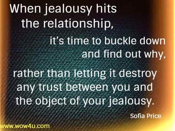 When jealousy hits the relationship, it’s time to buckle down and find out why, rather than letting it destroy any trust between you and the object of your jealousy. Sofia Price,