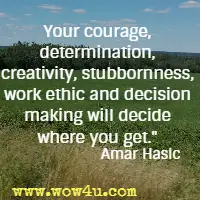 Your courage, determination, creativity, stubbornness, work ethic and decision making will decide where you get. Amar Hasic
